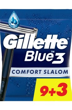 Одноразовые станки для бритья мужские (бритвы) Gillette Blue 3 Comfort Slalom, 12 шт