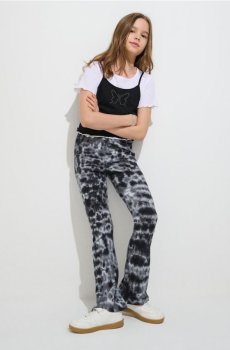 Легінси флейр з візерунком tie-dye - чорний