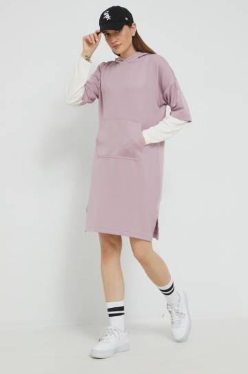 Платье Fila цвет розовый midi oversize Платье Fila цвет розовый midi oversize