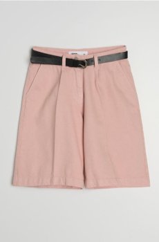 Джинсові шорти jorts із високою талією та ременем - рожевий