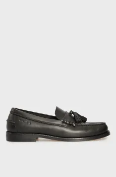 Мужские черные кожаные лоферы TASSEL Черный 42 Tommy Hilfiger FM0FM05494