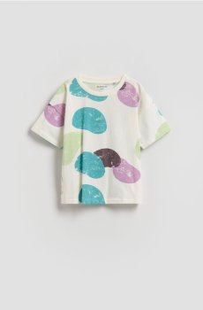 Reserved - Бавовняна футболка з принтом - кремовий - 889HR-01X