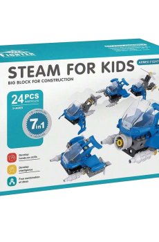 Детский конструктор TOYRA Летательный аппарат 7 в 1, от 3 лет, 24 детали, 30*10*20 см (AJ008815)