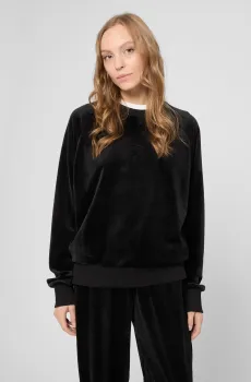 Женский черный велюровый свитшот Черный M PRPY PWSPSWEPPF0054