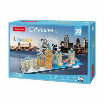 Трёхмерная головоломка-конструктор CubicFun City Line London, от 6 лет, 107 деталей (MC253h)