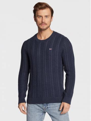 Tommy Jeans Светр Cable DM0DM15059 Cиній Regular Fit Tommy Jeans Светр Cable DM0DM15059 Cиній Regular Fit