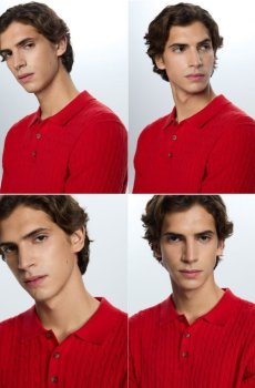 Reserved - Структурований джемпер поло - червоний - 654HD-33X