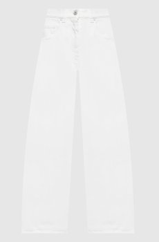 Джинсы Wide Barrel цвета айвори с логотипом патча