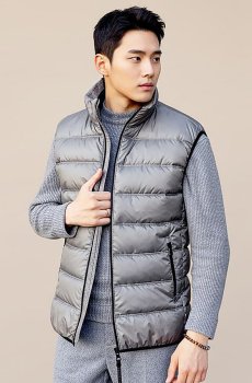 Мужской серый стеганый жилет SB-25205-grey