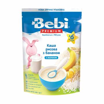 Детская молочная каша Bebi Premium Рисовая с бананом, от 6 месяцев, 200 г Детская молочная каша Bebi Premium Рисовая с бананом, от 6 месяцев, 200 г