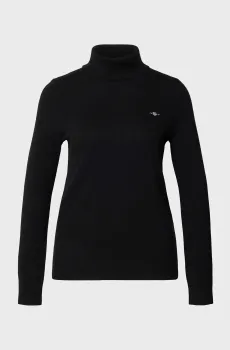 Женский черный шерстяной гольф ROLLNECK Черный S Gant 4805263