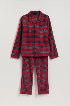 Reserved - Картатий піжамний комплект із двох предметів - червоний - 960ER-33X