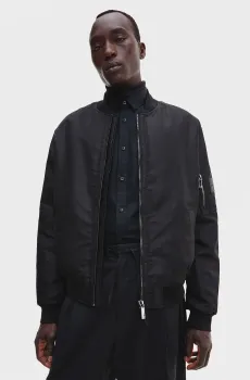 Мужской черный бомбер SATEEN HERO Черный L Calvin Klein K10K109907