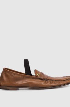 Коричневые кожаные лоферы Guanto