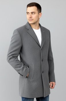Мужское серое классическое пальто AP-233810-KD2-grey