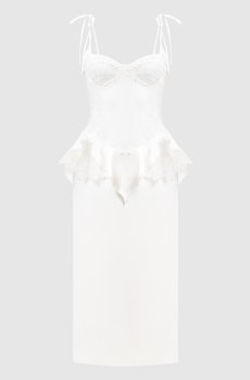 Платье с баской цвета айвори