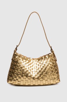 Золотистая кожаная плетеная сумка Hobo Salvage