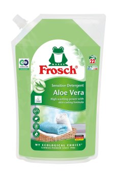 Жидкое стиральное средство Frosch Sensitive Detergent Алоэ вера, 22 цикла стирки, 1.5 л (дой-пак)