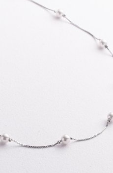 Серебряное колье с жемчугом 181375