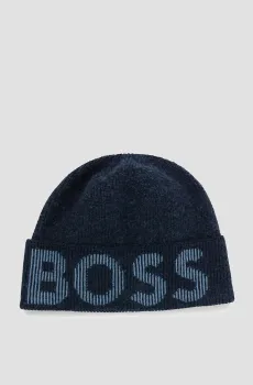 Мужская темно-синяя шапка Синий ONESIZE BOSS 50495296;404