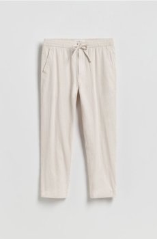 Reserved - Штани carrot fit із додаванням льону - світло-сірий - YV379-09X