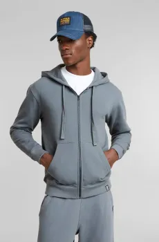 Мужское серое худи Essential relaxed zip thru hdd sw Серый XXL G-Star RAW D25528,D395