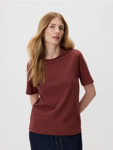 Reserved - Футболка з мерсеризованої бавовни - коричневий - VP669-88X