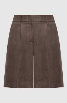 Коричневые шорты из льна