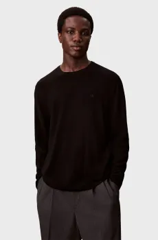 Мужской черный шерстяной джемпер MERINO Черный S Calvin Klein LV04LB305G