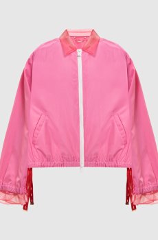 Розовая куртка с рюшами