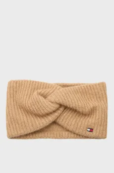 Женская бежевая повязка FLUFFY Бежевый ONESIZE Tommy Hilfiger AW0AW17778
