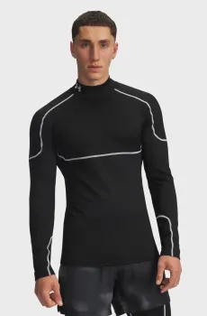 Мужской черный лонгслив Cold Weather Grid LS Mock Черный L Under Armour 6007127-001