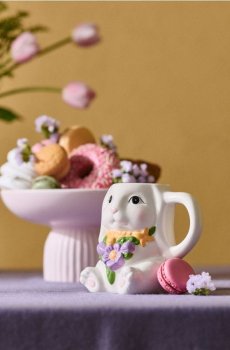 Великодня доломітова чашка у формі зайчика - різнобарвний