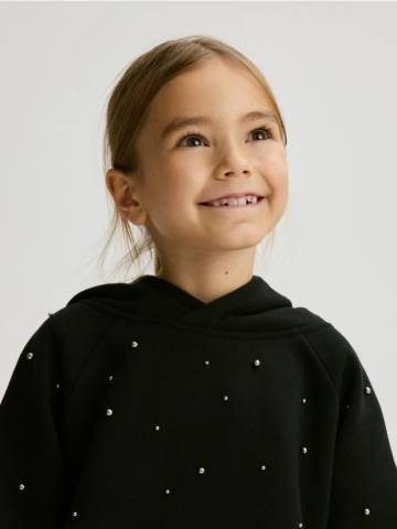 Reserved - Блузка з аплікацією - чорний - 279FA-99X