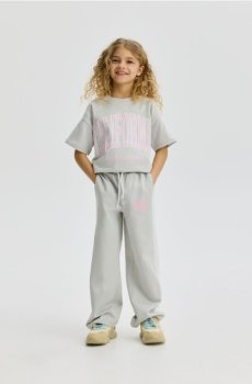 Reserved - Широкі штани з лампасами - світло-сірий - 866GO-09X