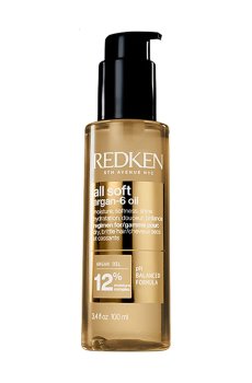 Масло Redken All Soft Argan-6 Oil для блеска сухих и ломких волос, с арганом, 100 мл