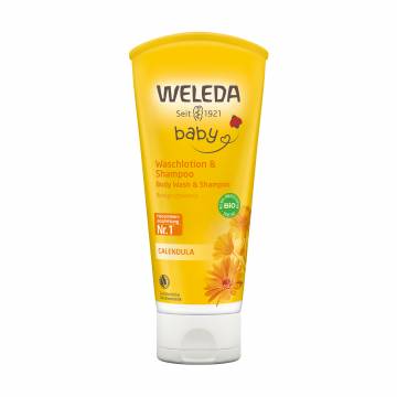 Детский шампунь-гель для тела и волос Weleda Baby Body Wash & Shampoo с календулой, 200 мл Детский шампунь-гель для тела и волос Weleda Baby Body Wash & Shampoo с календулой, 200 мл