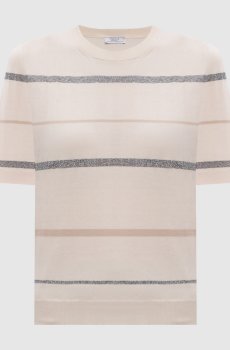 Бежевый топ в полоску
