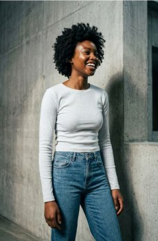 Базова футболка з довгими рукавами - білий