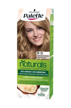 Безаммиачная краска для волос Palette Naturals Permanent Color Creme, 8-0 Светло-русый, 110 мл