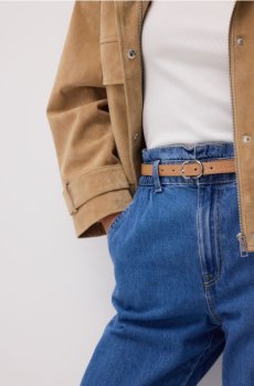 Reserved - Джинси paperbag з подовженою штанинкою - синій - 707IR-55J
