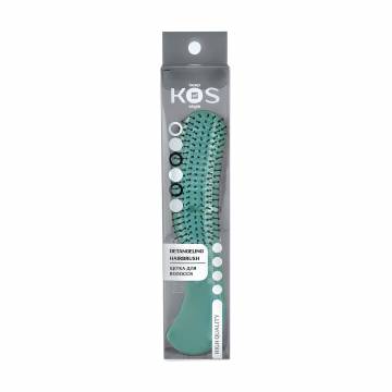 Щетка для волос K.O.S непродуваемая, полупрозрачная, бирюзовая, 1 шт Щетка для волос K.O.S непродуваемая, полупрозрачная, бирюзовая, 1 шт