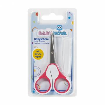 Детские ножницы Baby-Nova First Day безопасные, с колпачком, розовые (3965212) Детские ножницы Baby-Nova First Day безопасные, с колпачком, розовые (3965212)