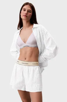 Женские белые шорты в полоску LOGO SUPER Белый XS Calvin Klein LV00QS7519