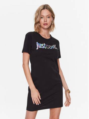 Just Cavalli Повсякденна сукня 74PBOG00 Чорний Regular Fit Just Cavalli Повсякденна сукня 74PBOG00 Чорний Regular Fit