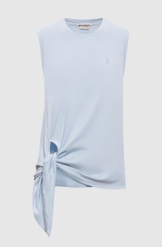 Голубой топ в полоску