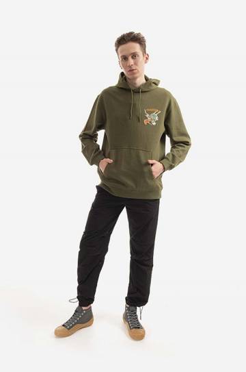 Хлопковая кофта Maharishi Force Embroidered мужская цвет зелёный с капюшоном с аппликацией 8076.OLIVE-OLIVE Хлопковая кофта Maharishi Force Embroidered мужская цвет зелёный с капюшоном с аппликацией 8076.OLIVE-OLIVE