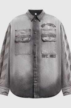 Серая джинсовая рубашка