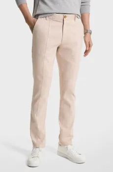 Мужские бежевые льняные брюки LINEN FLAT FELLED PANT Бежевый 34-32 Michael Kors CS4303L1T2