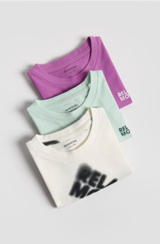 Reserved - Бавовняна футболка, набір з 3 - кремовий - 902HR-01X